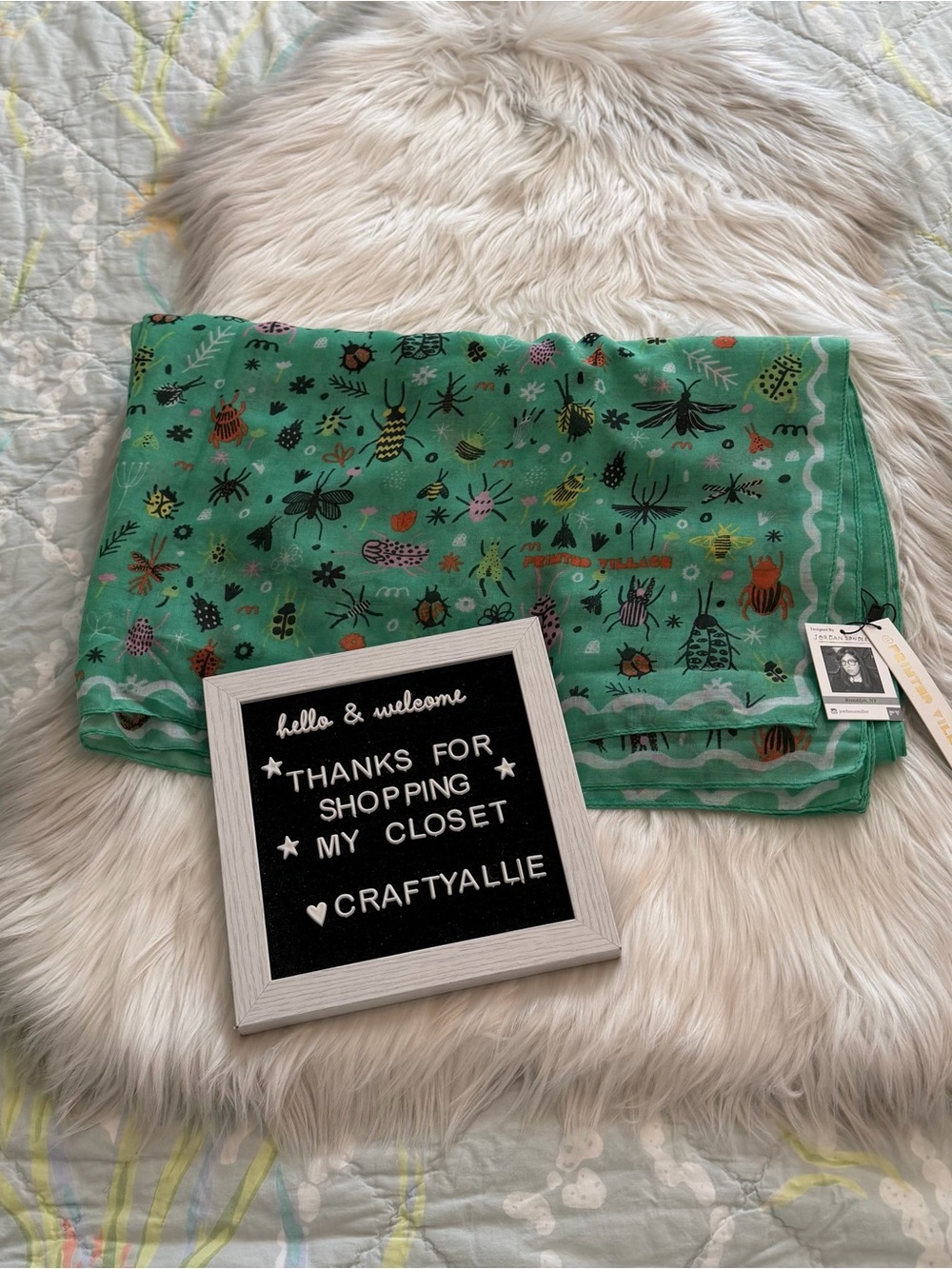 Printed Village Whimsical Bug Scarf | NWT